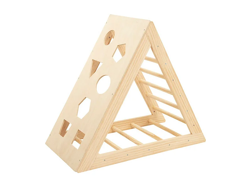 Triangle d'escalade en bois marron 90x78x44 cm