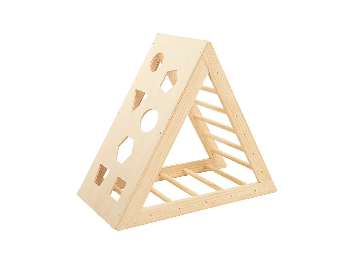 Triangle d'escalade en bois marron 90x78x44 cm