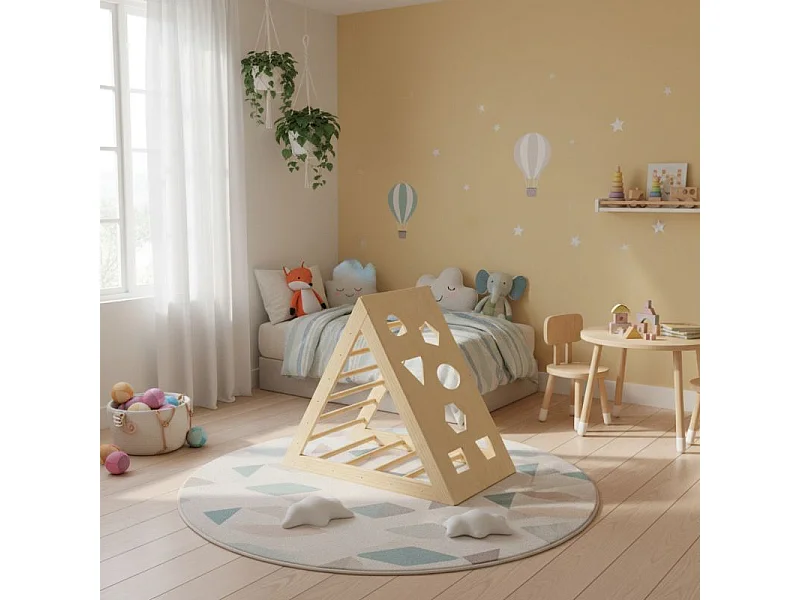 Klimdriehoek hout bruin 90x78x44 cm