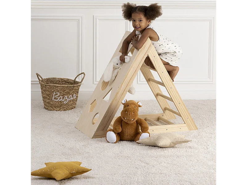 Klimdriehoek hout bruin 90x78x44 cm