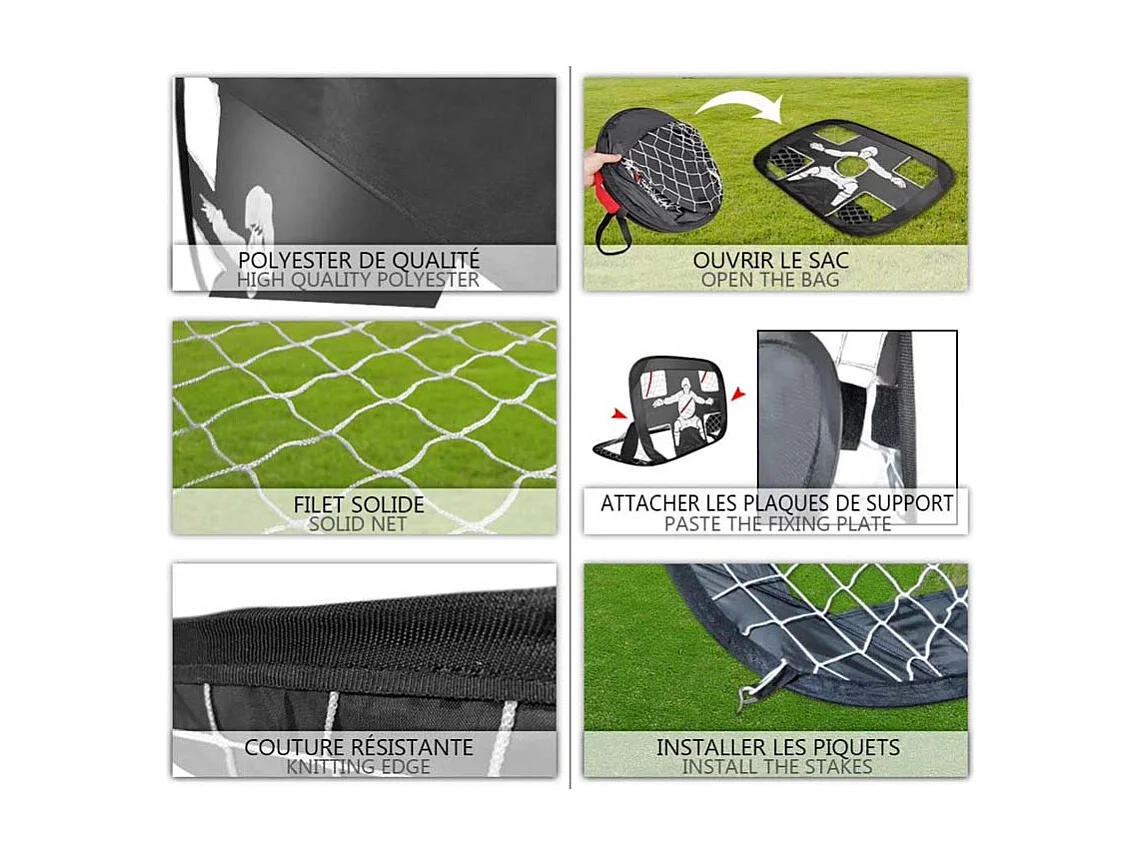 Cage de foot pliable 2 en 1 Newbie 120 x 90 cm