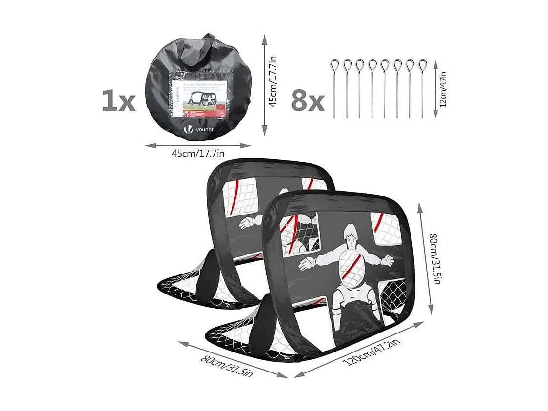 Cage de foot pliable 2 en 1 Newbie 120 x 90 cm