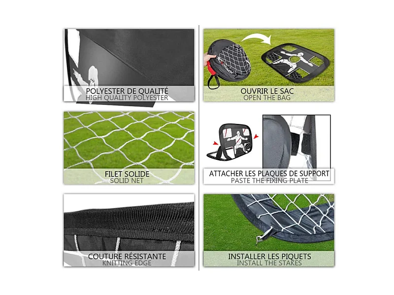 Cage de foot pliable 2 en 1 Newbie 120 x 90 cm