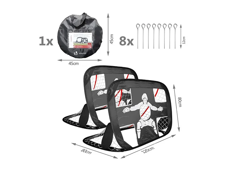 Cage de foot pliable 2 en 1 Newbie 120 x 90 cm