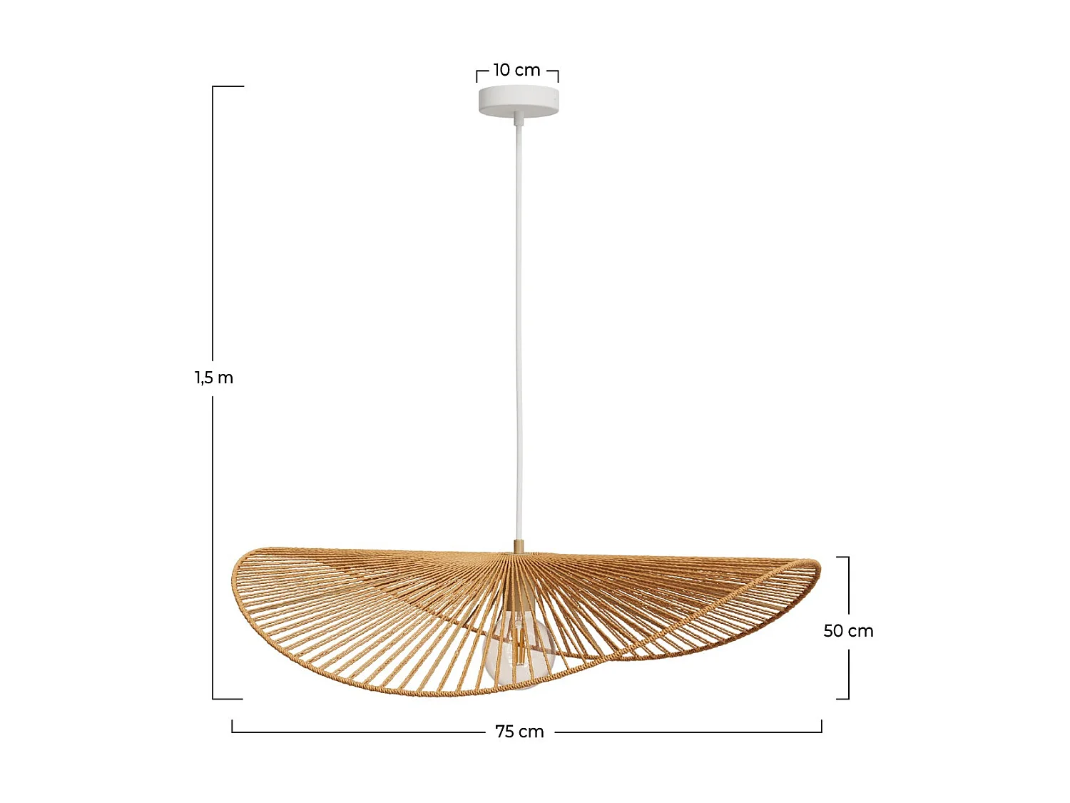 Lámpara colgante de papel de cuerda - Mada