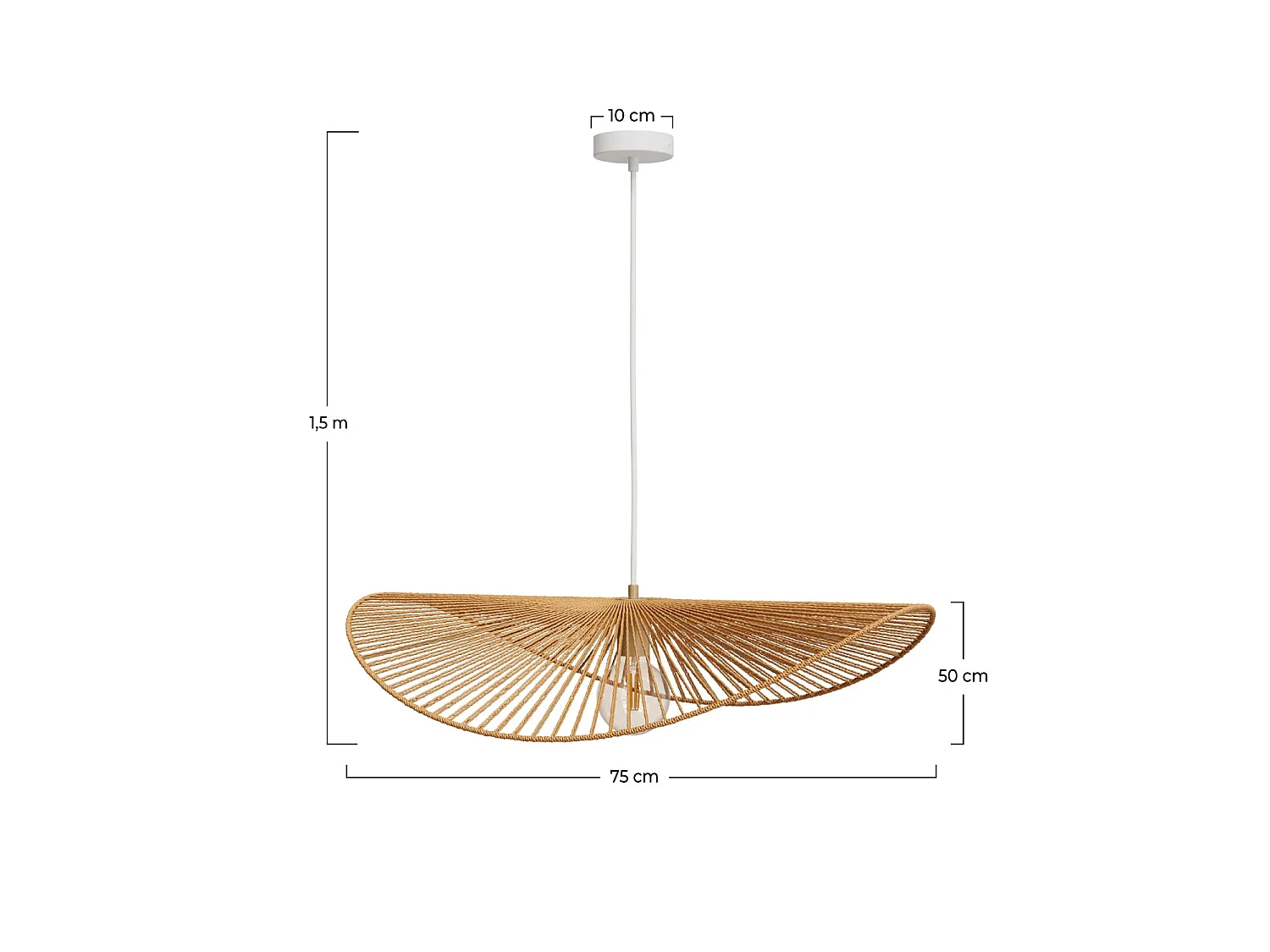 Sospensione in carta corda 75 cm - Mada