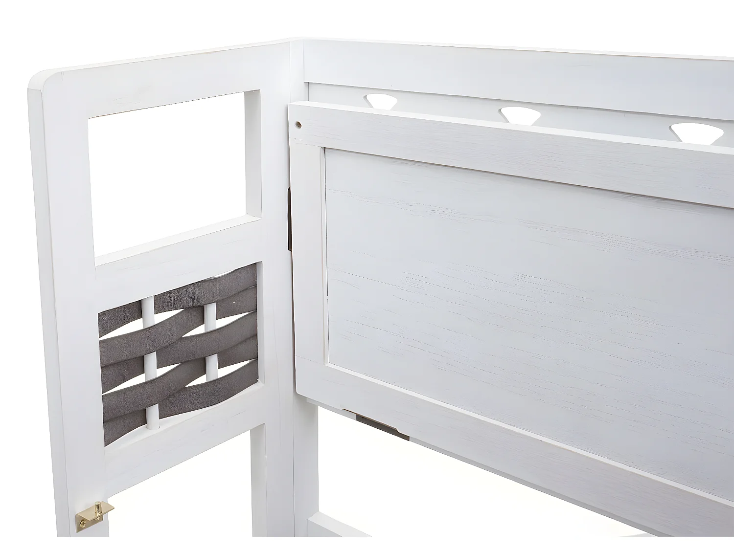 Półka MCW-K86,  biały, wiklina szary