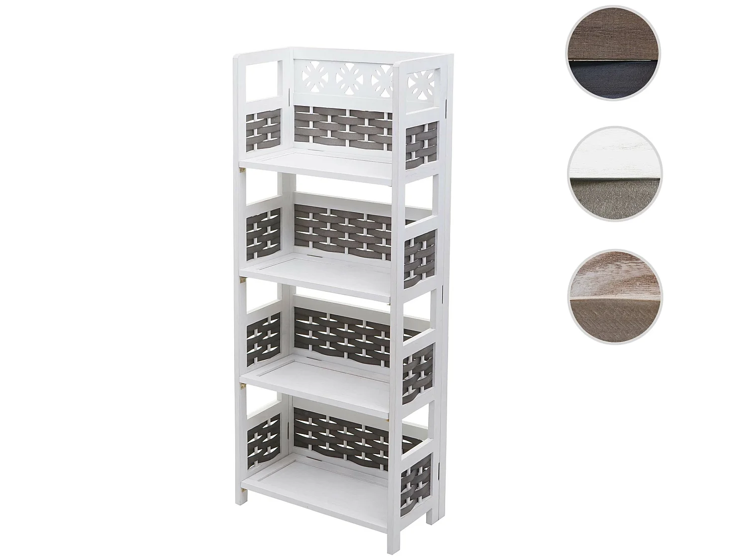 Plank MCW-K86,  wit, vlechtwerk grijs