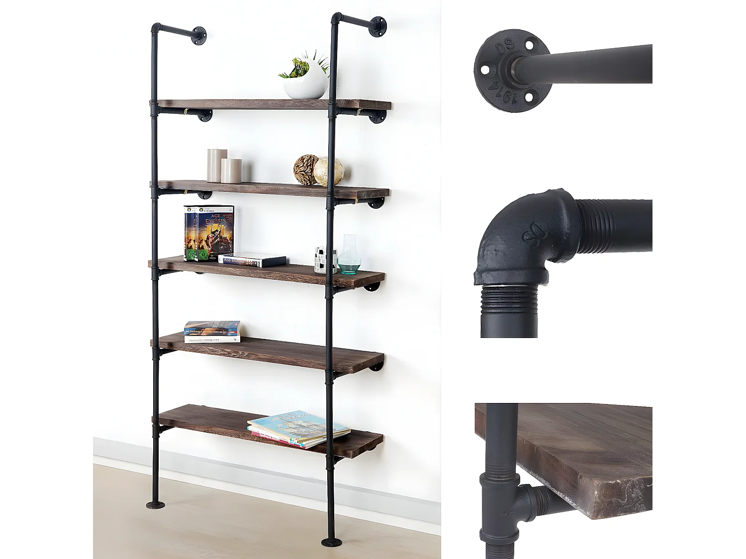 Prateleira de pé MCW-C45,  castanho