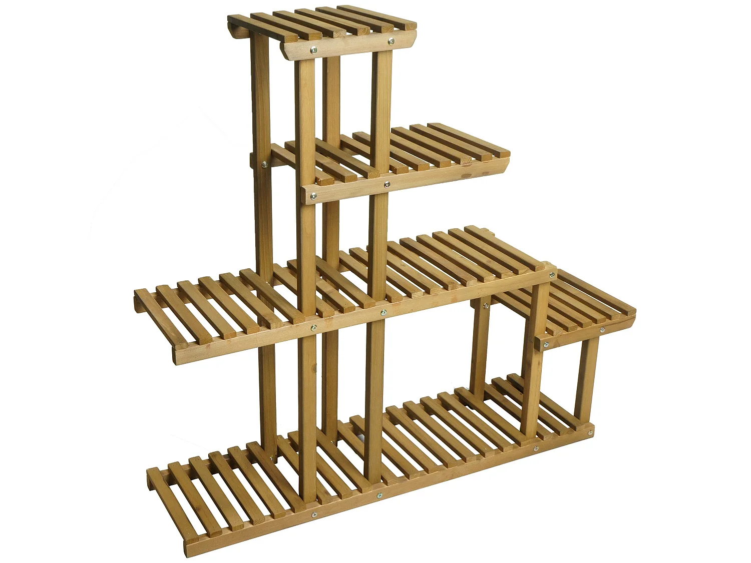 Estantería MCW-L71, Estantería para plantas MCW-L71, estantería escalera para flores, 5 estantes, 95x105x25cm madera de abeto para exteriores MVG, marrón