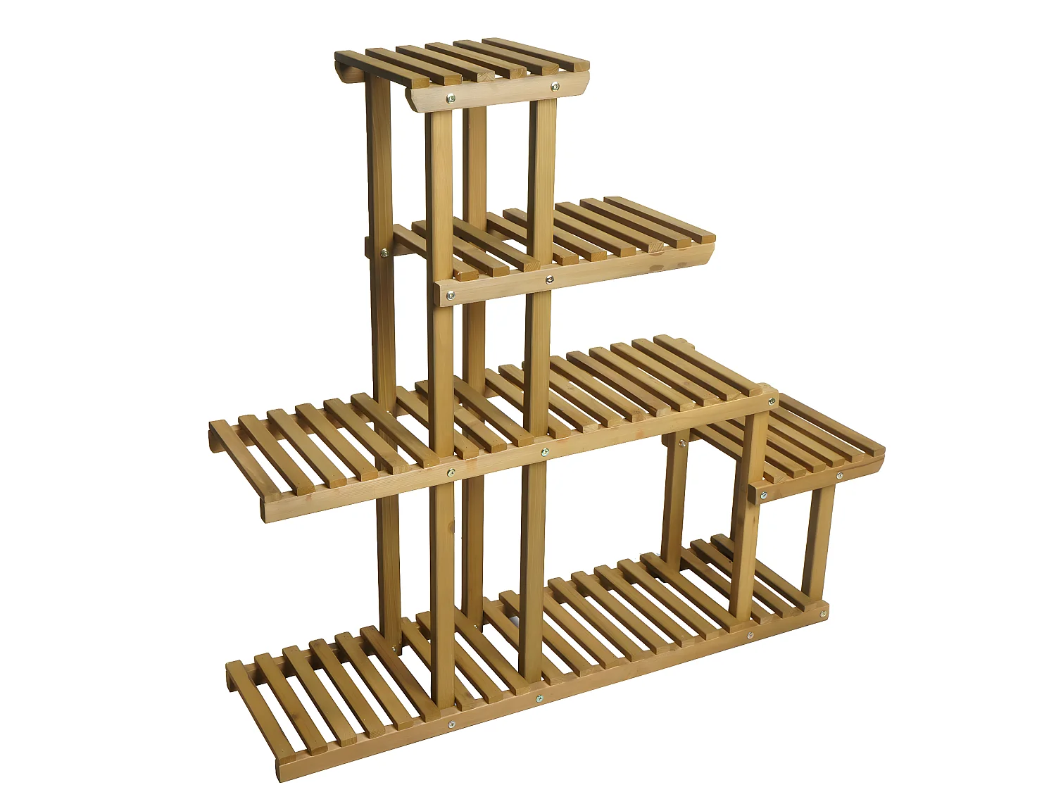 Estantería MCW-L71, Estantería para plantas MCW-L71, estantería escalera para flores, 5 estantes, 95x105x25cm madera de abeto para exteriores MVG, marrón