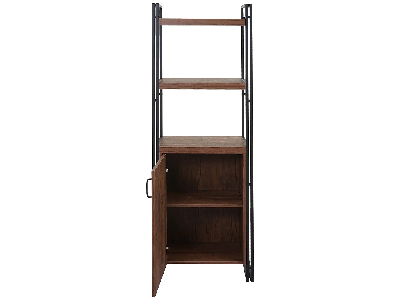 Bücherregal MCW-A27, Regal Standregal Wohnregal, Staufach mit Tür 165x55cm 3D-Struktur Wildeiche-Optik