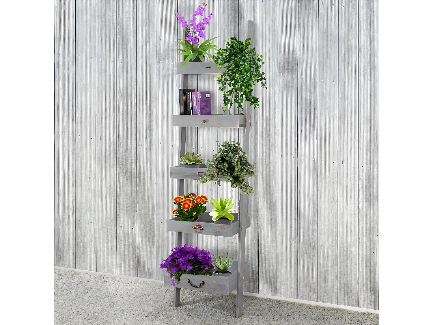 Pflanzregal Blumenständer, Grau