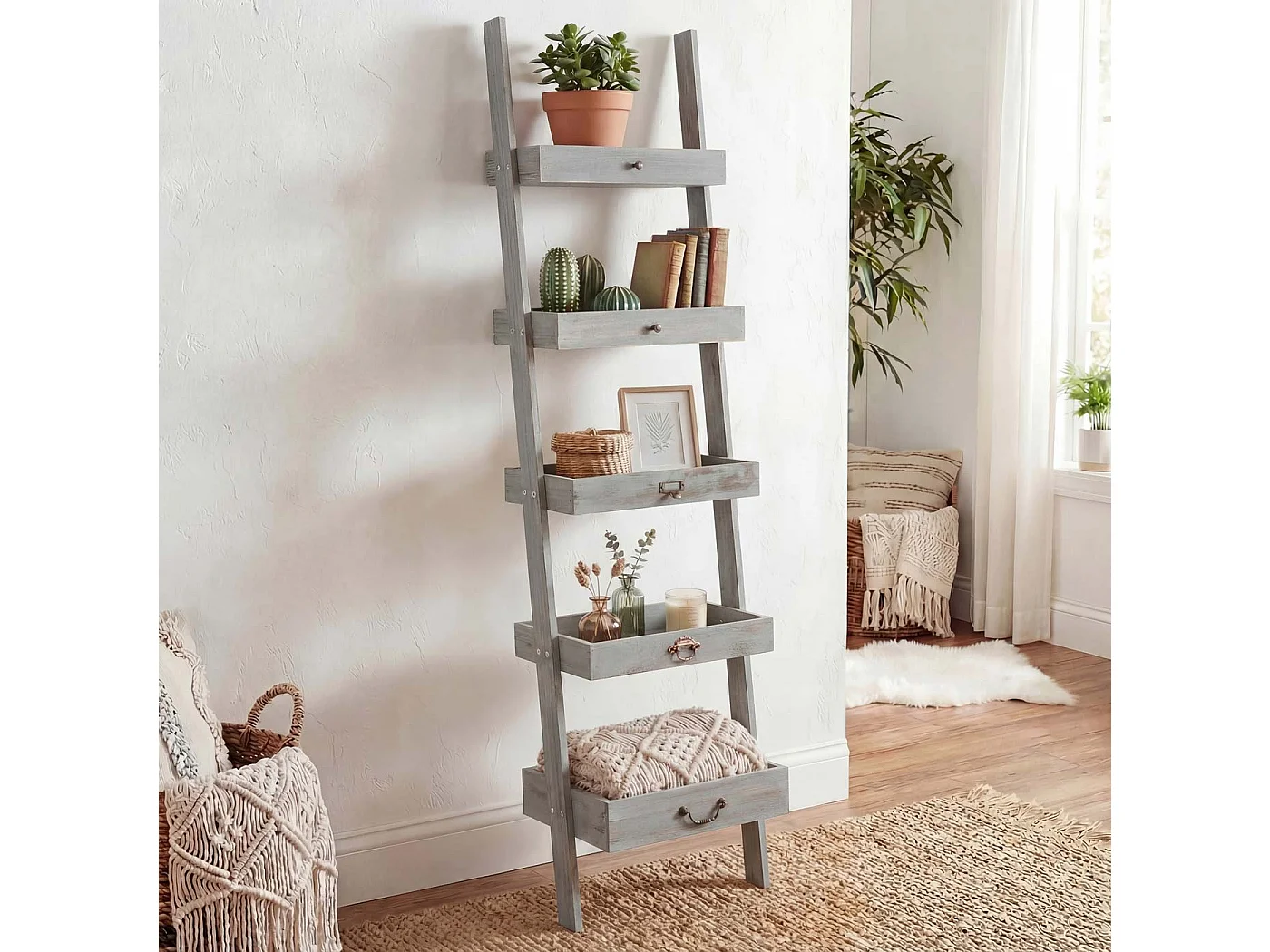 Pflanzregal Blumenständer MCW-T69, Grau