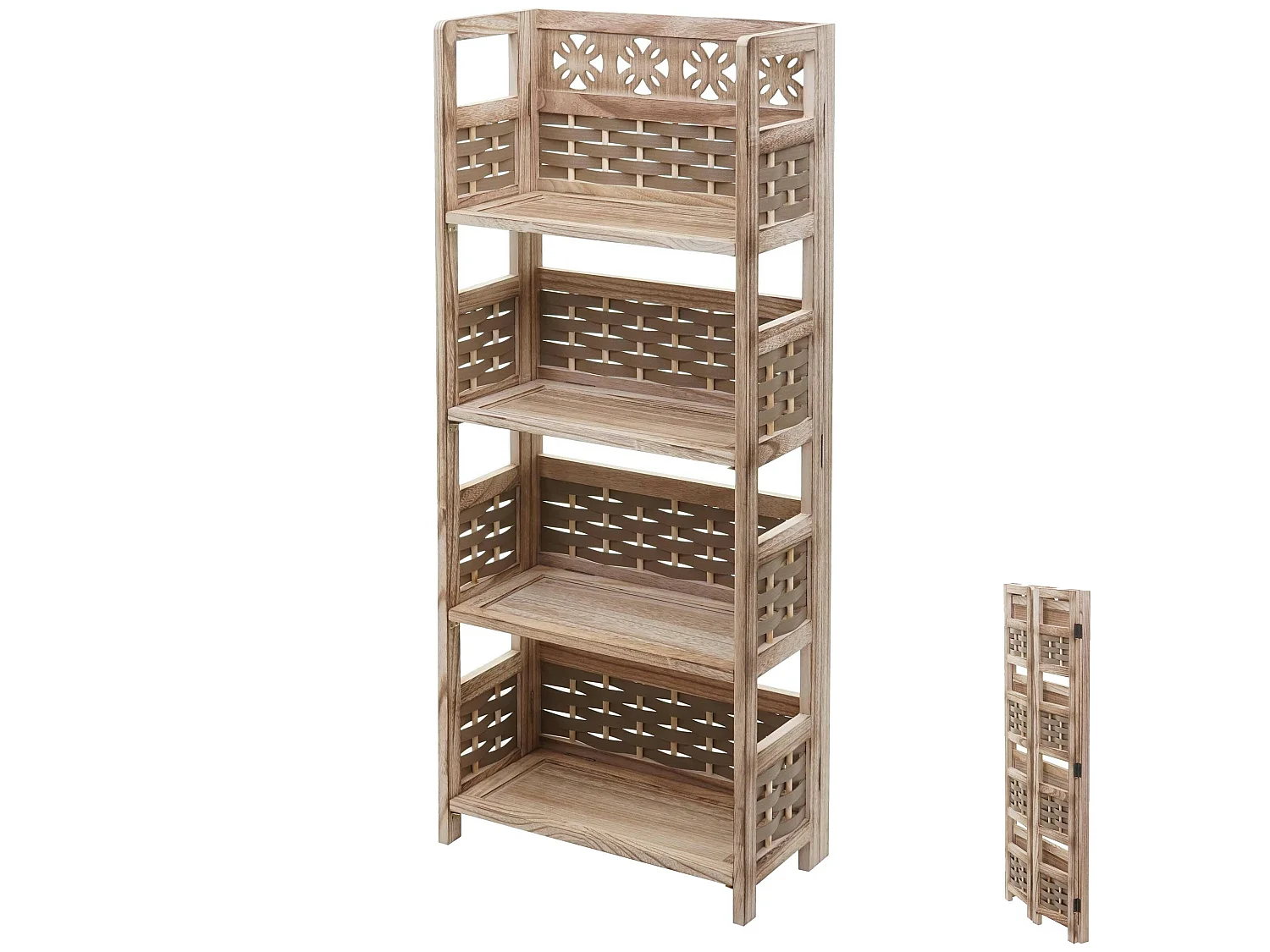 Étagère MCW-K86,  brun, tressage brun