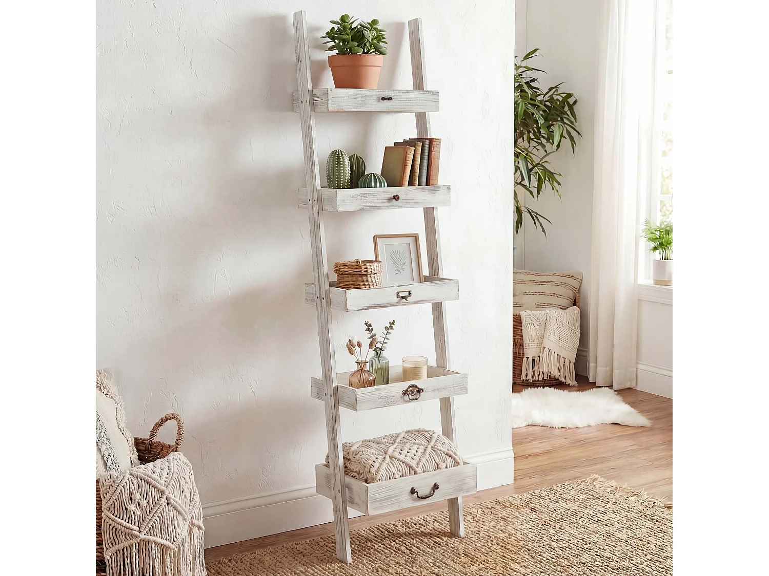 Estante para plantas Estante para flores MCW-T69,  blanco
