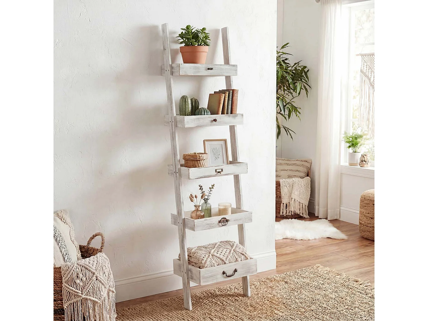 Estante para plantas Estante para flores MCW-T69,  blanco