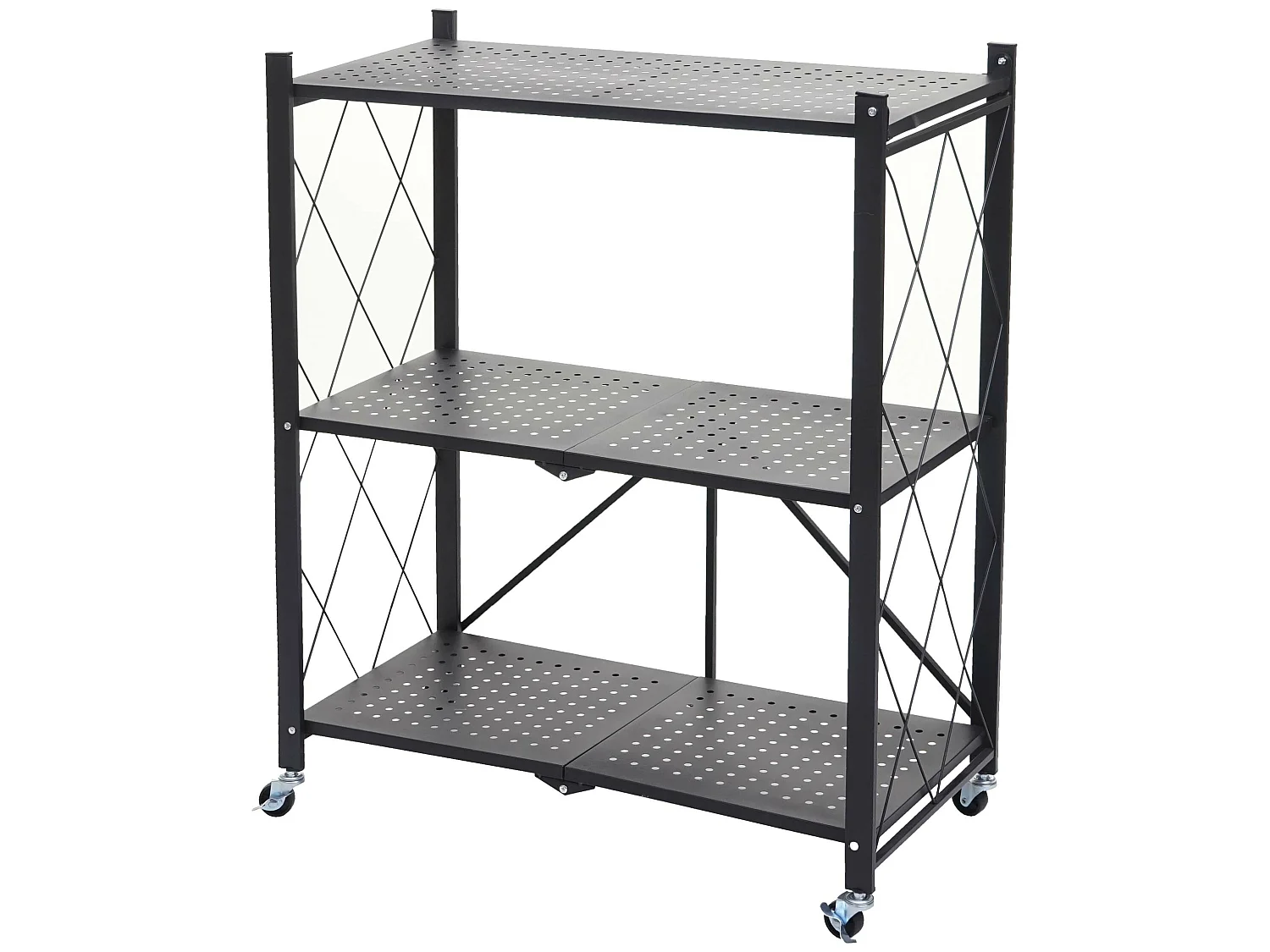 Étagère MCW-J85 pliable,  noir, 3 niveaux