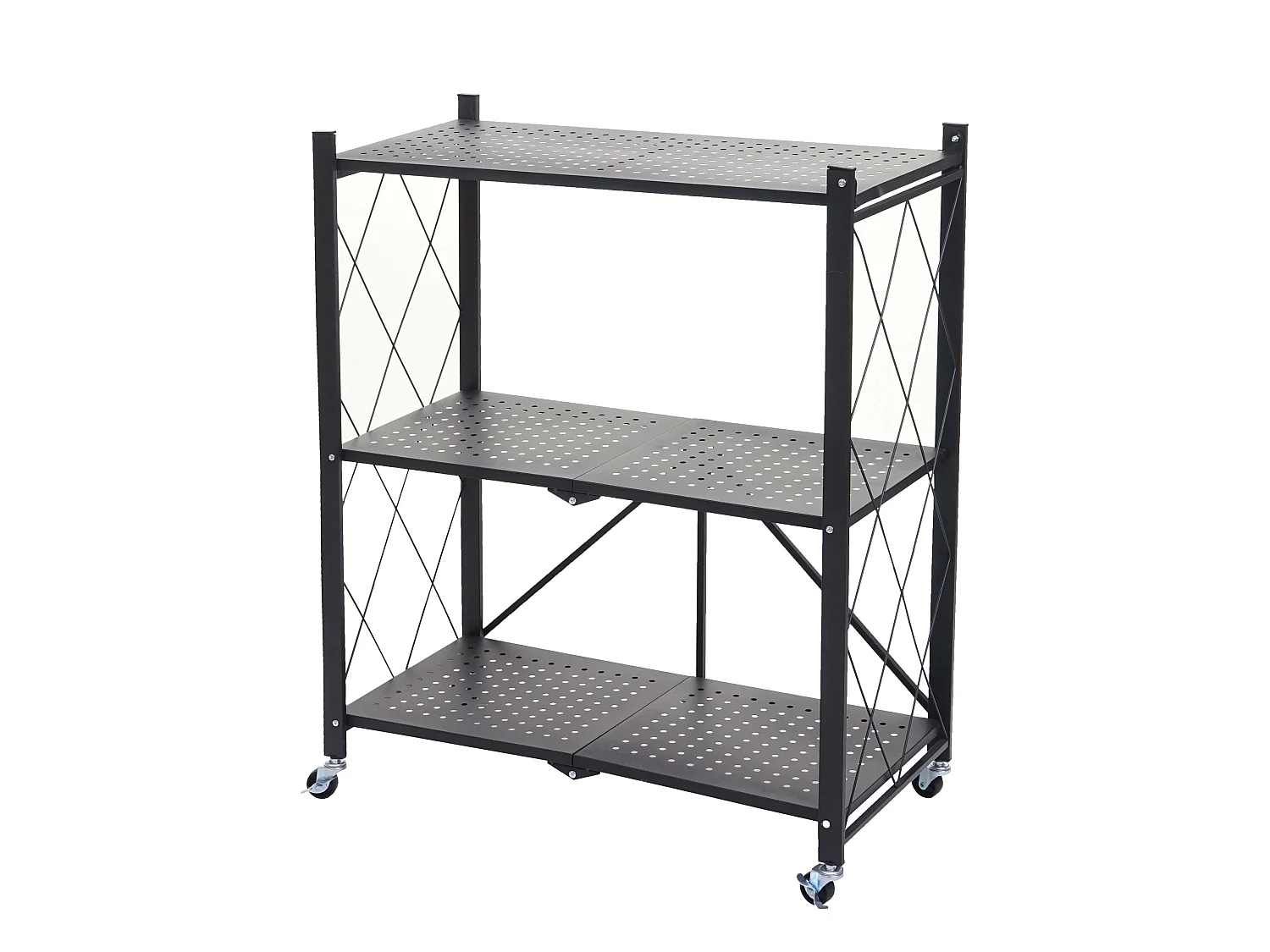 Étagère MCW-J85 pliable,  noir, 3 niveaux