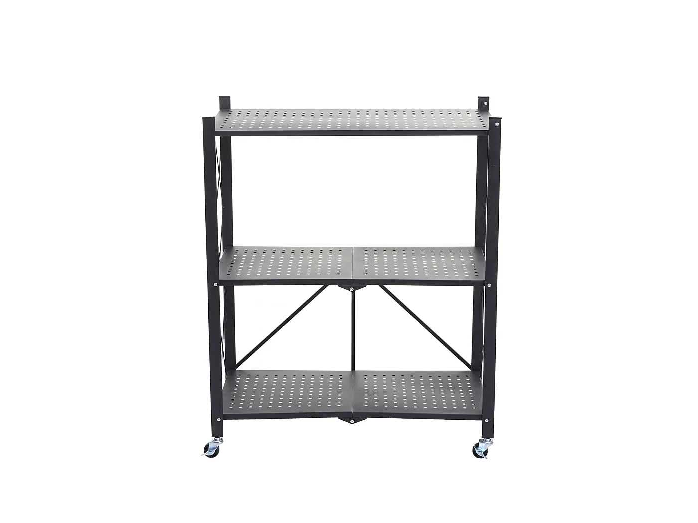 Étagère MCW-J85 pliable,  noir, 3 niveaux