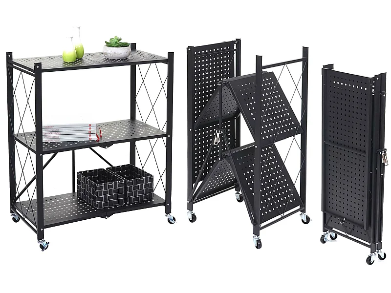 MCW-J85 inklapbare boekenplank,  zwart, 3 niveaus