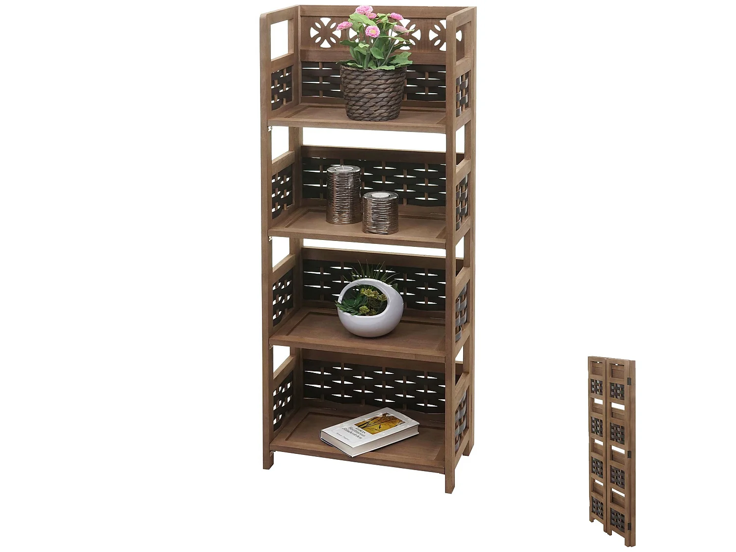 Regal MCW-K86, Dunkelbraun, Geflecht dunkelbraun