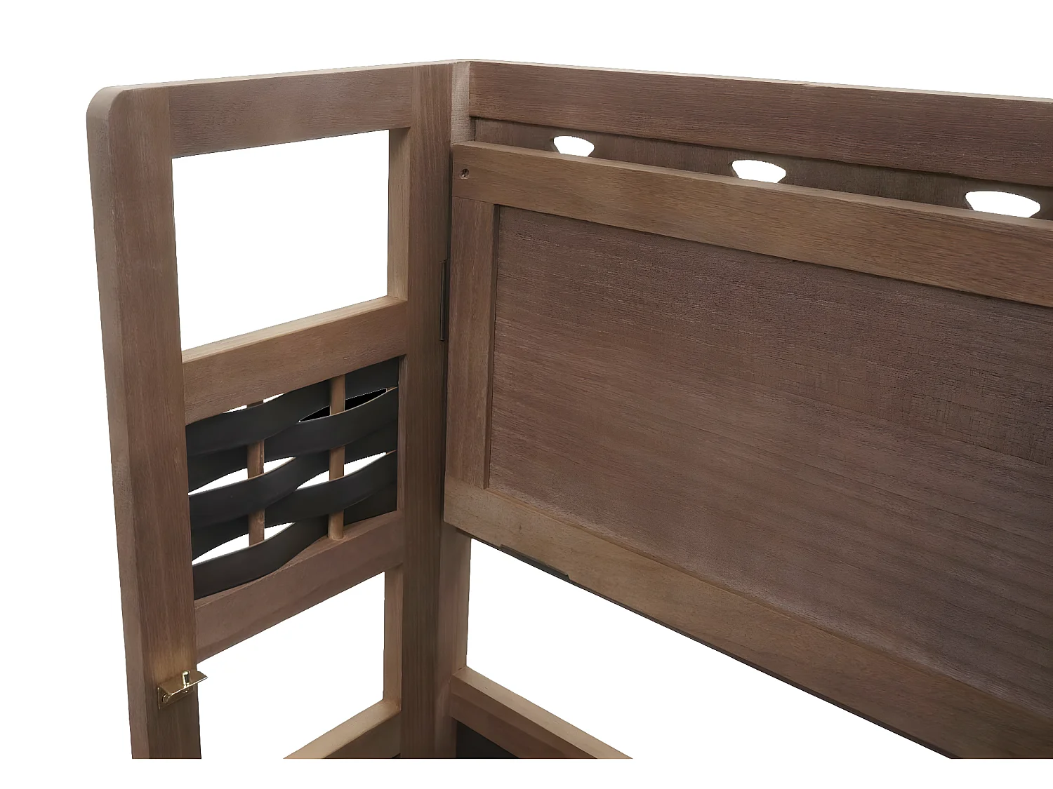 Étagère MCW-K86,  brun foncé, tressage brun foncé