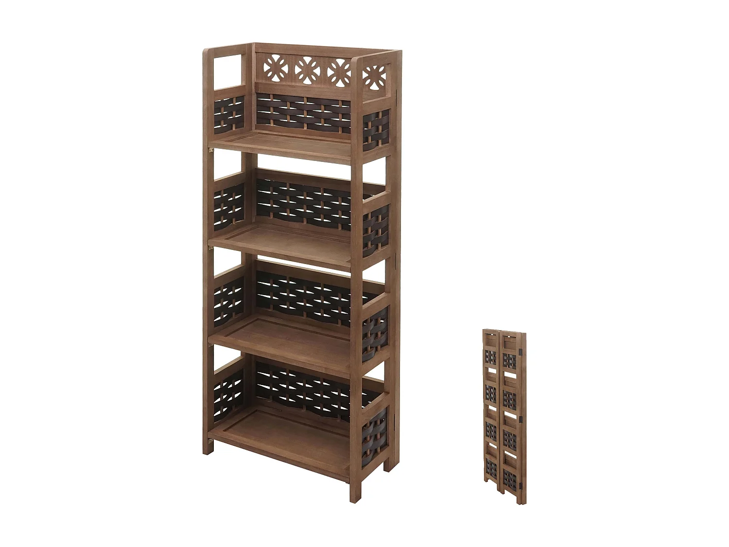 Regal MCW-K86, Dunkelbraun, Geflecht dunkelbraun