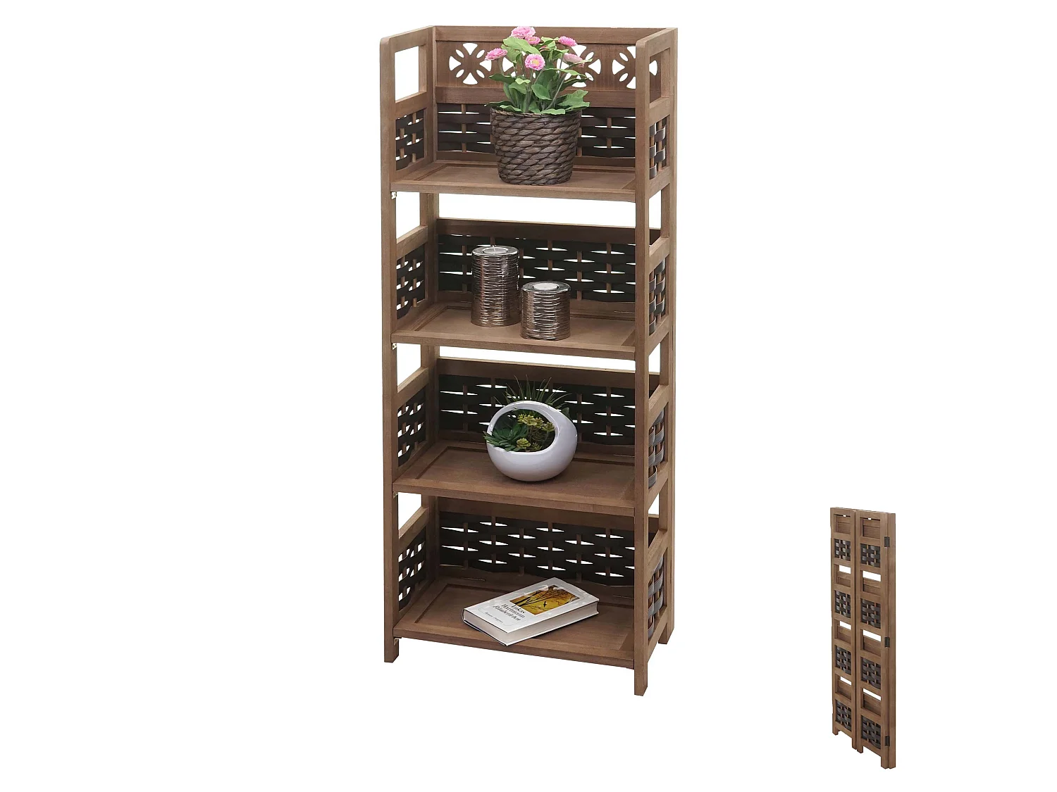 Regal MCW-K86, Dunkelbraun, Geflecht dunkelbraun