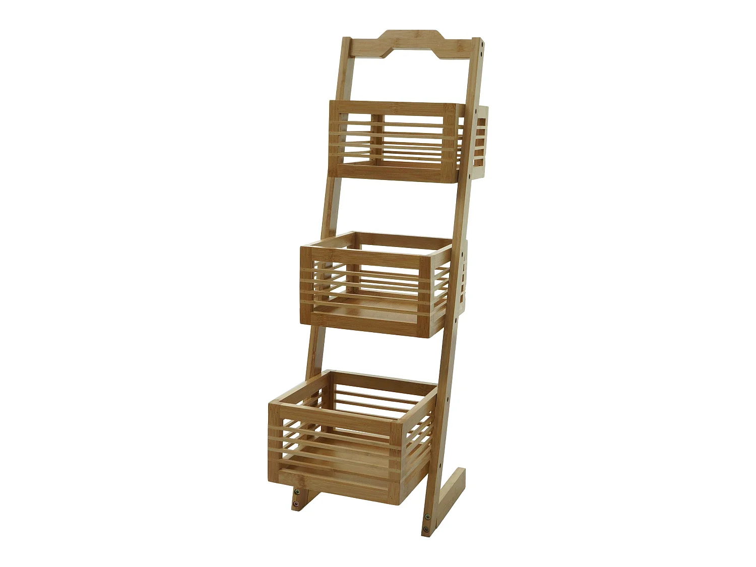 Scaffale 3x ceste portaoggetti portavasi bagno piante MCW-M21 77x23x30cm bambù