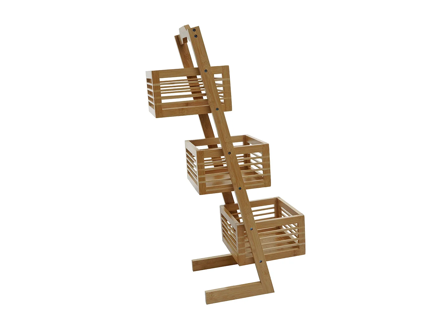 Scaffale 3x ceste portaoggetti portavasi bagno piante MCW-M21 77x23x30cm bambù