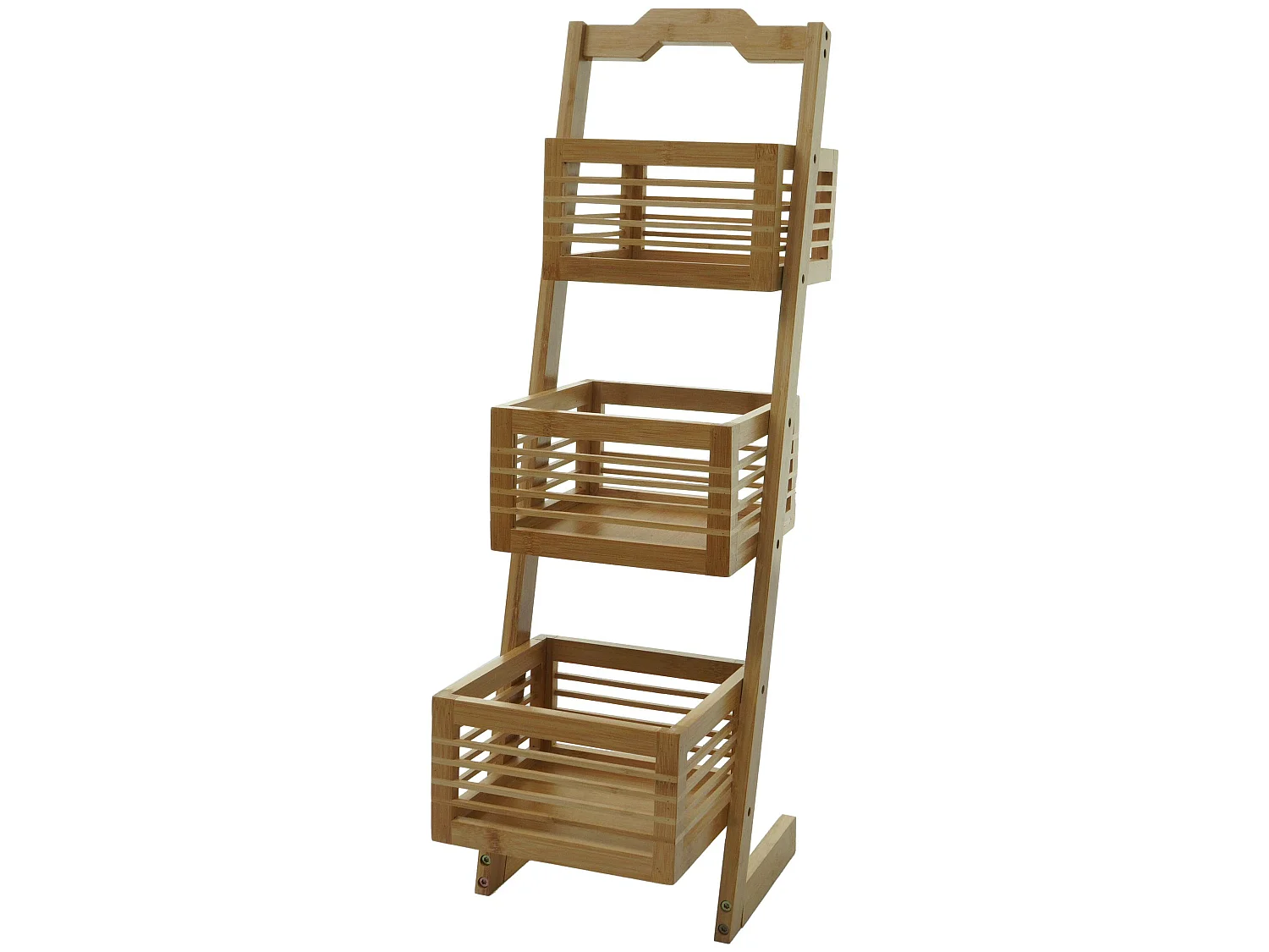 Scaffale 3x ceste portaoggetti portavasi bagno piante MCW-M21 77x23x30cm bambù