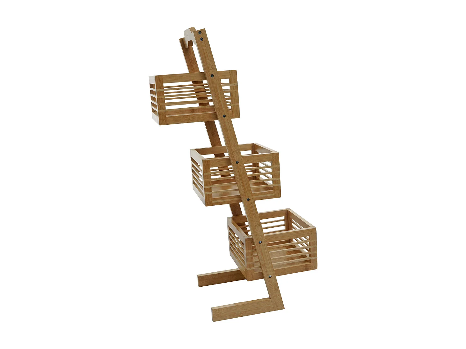 Regal MCW-M21, Standregal Badregal Ablageregal Wohnregal mit 3 Körben, Bambus 77x23x30cm