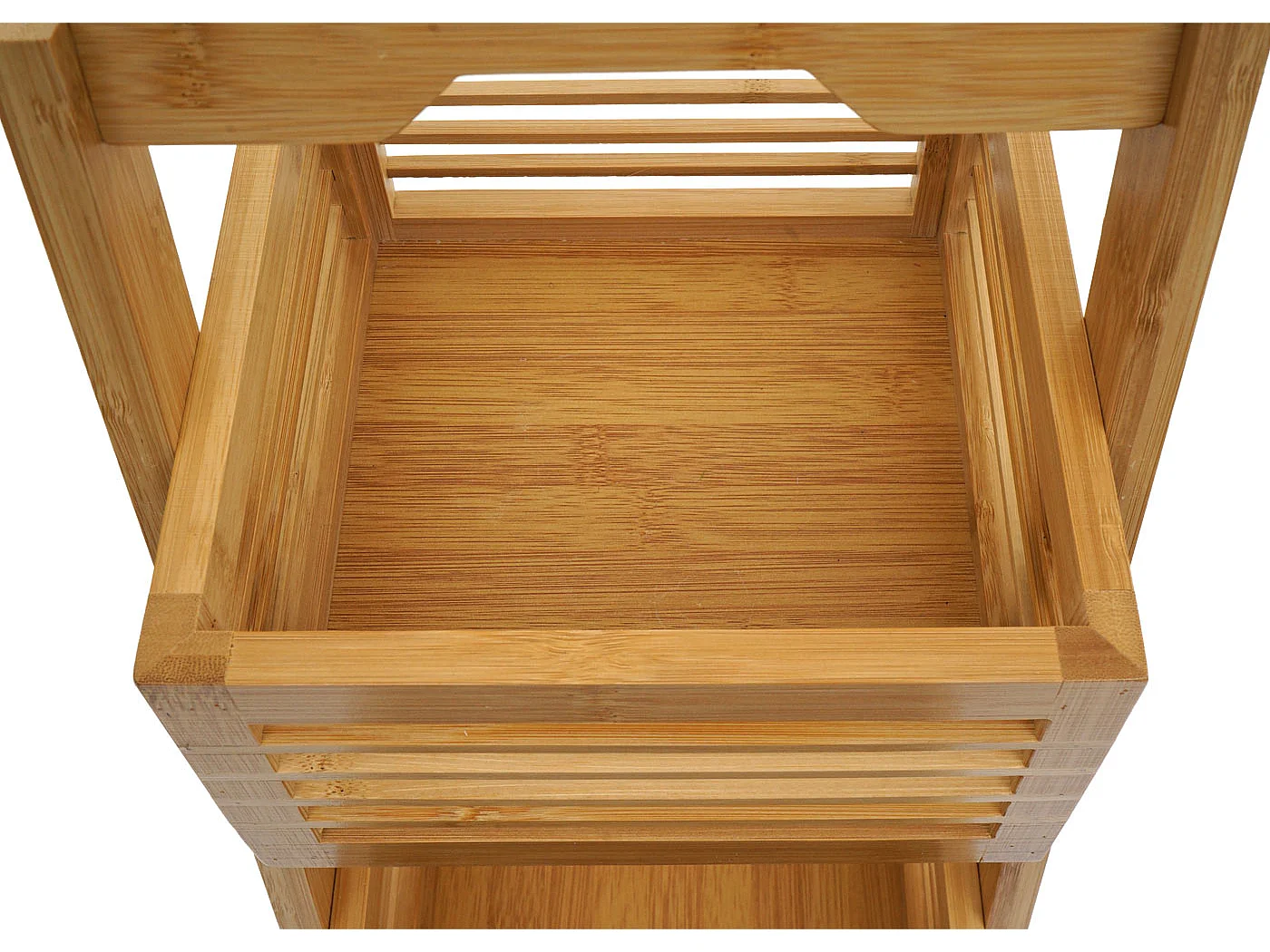 Regal MCW-M21, Standregal Badregal Ablageregal Wohnregal mit 3 Körben, Bambus 77x23x30cm