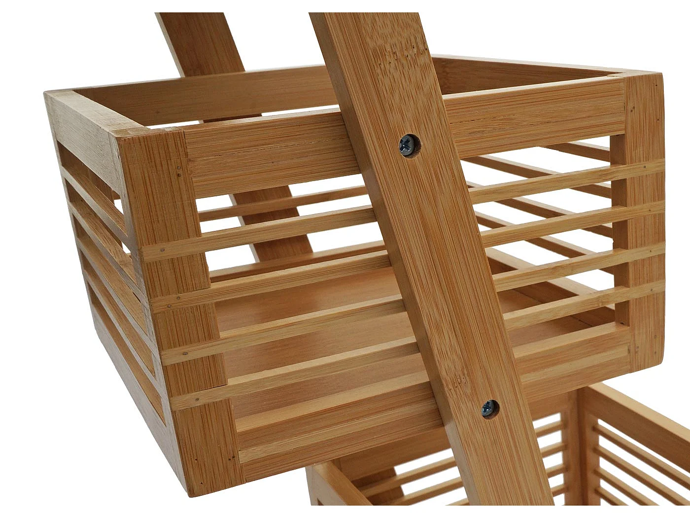 Regal MCW-M21, Standregal Badregal Ablageregal Wohnregal mit 3 Körben, Bambus 77x23x30cm