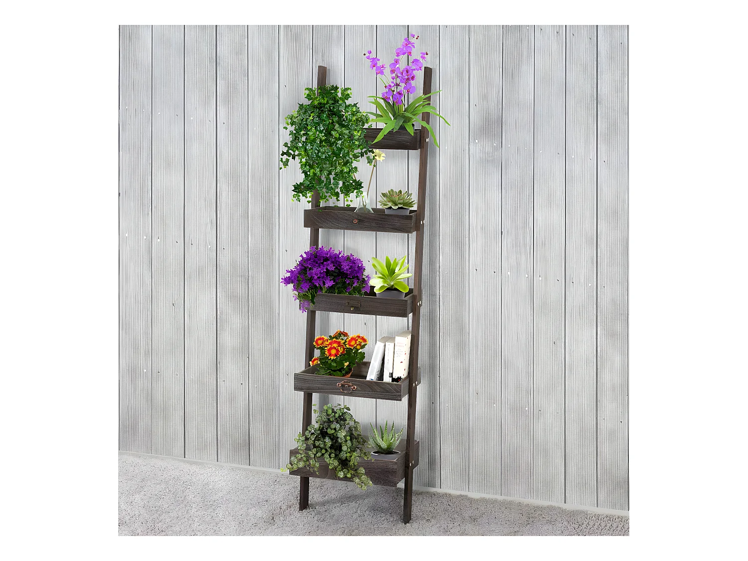 Étagère à plantes Porte-fleurs,  marron