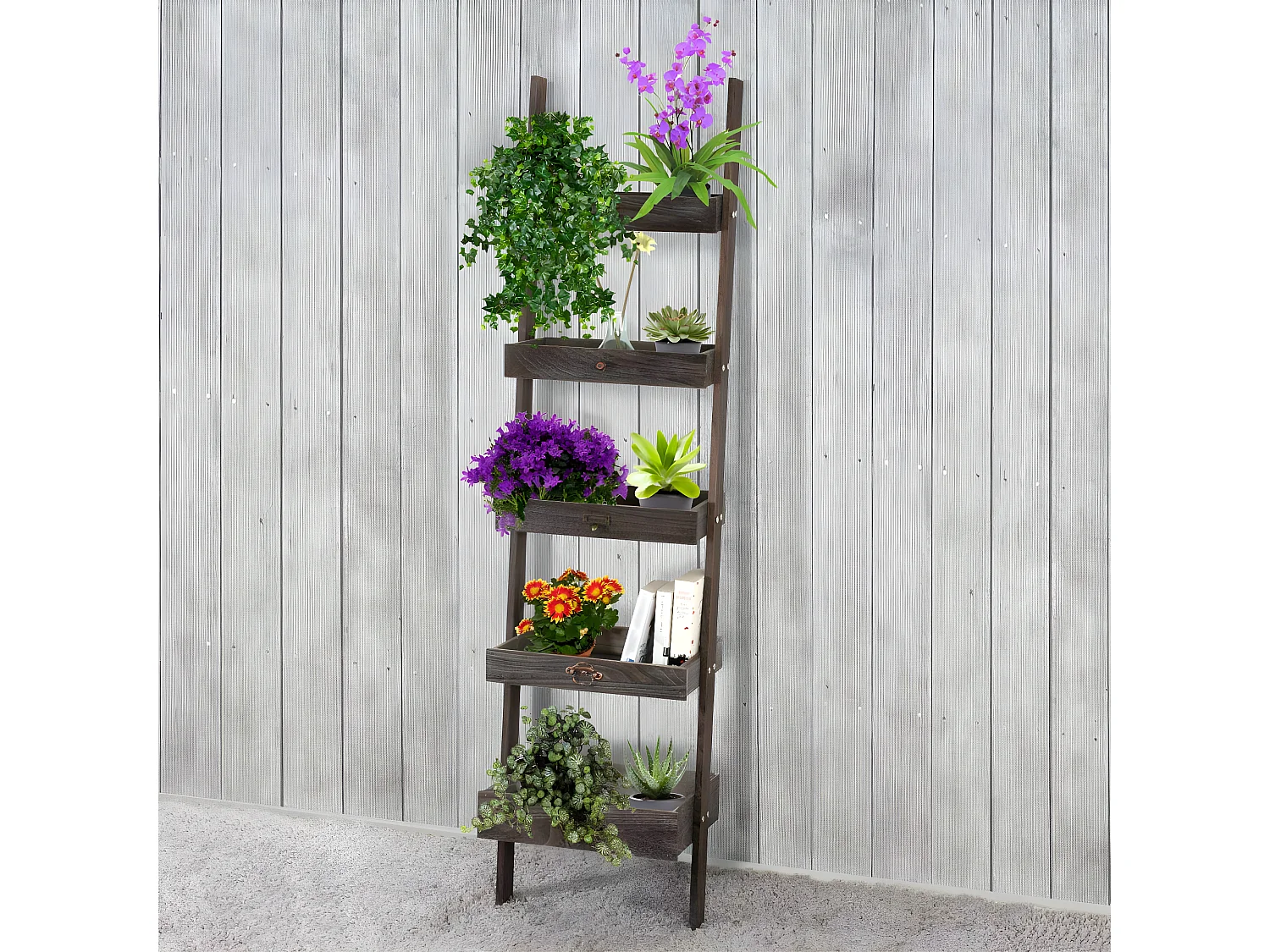 Étagère à plantes Porte-fleurs,  marron