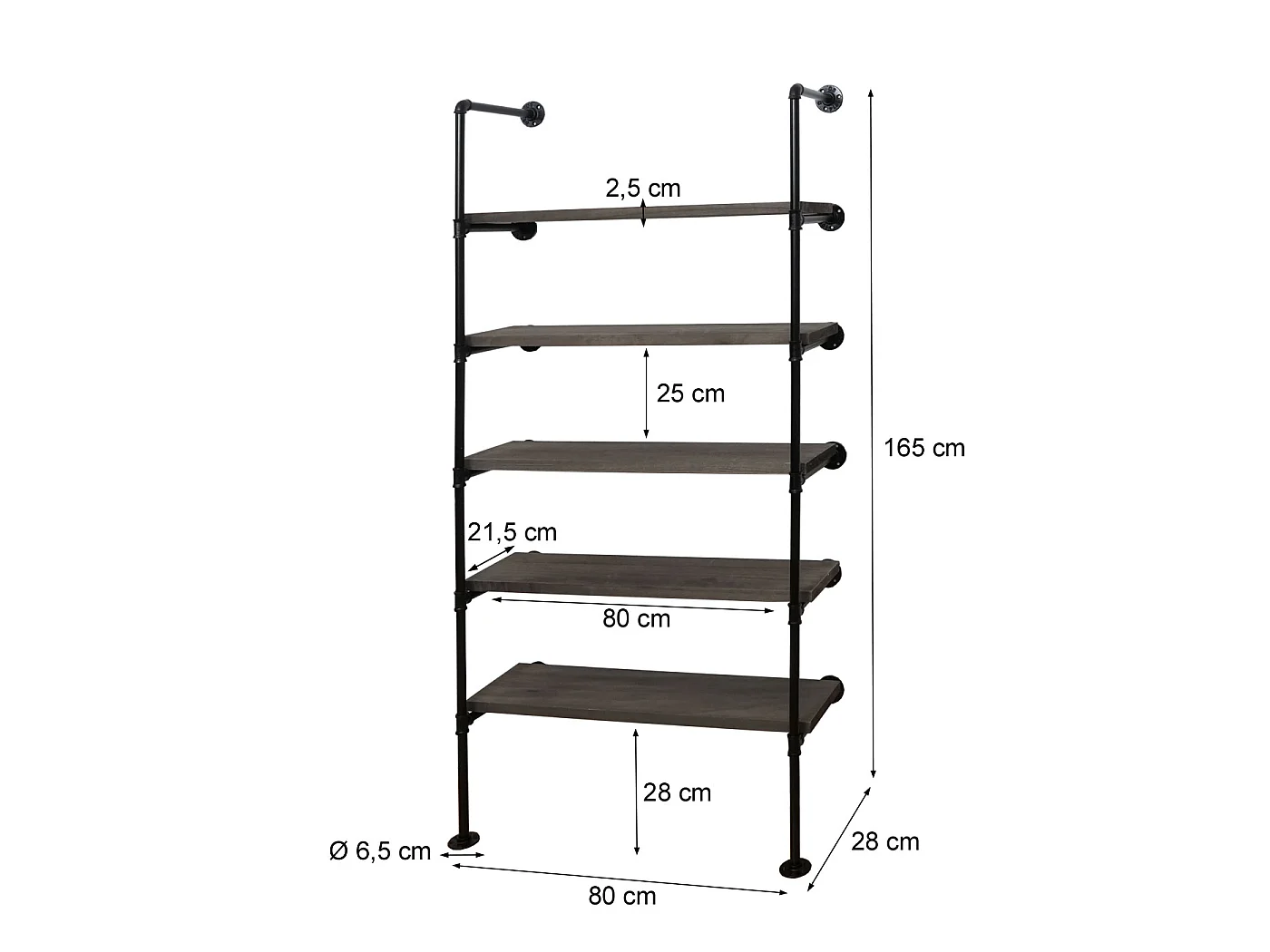 Estantería de pie MCW-C45,  gris oscuro