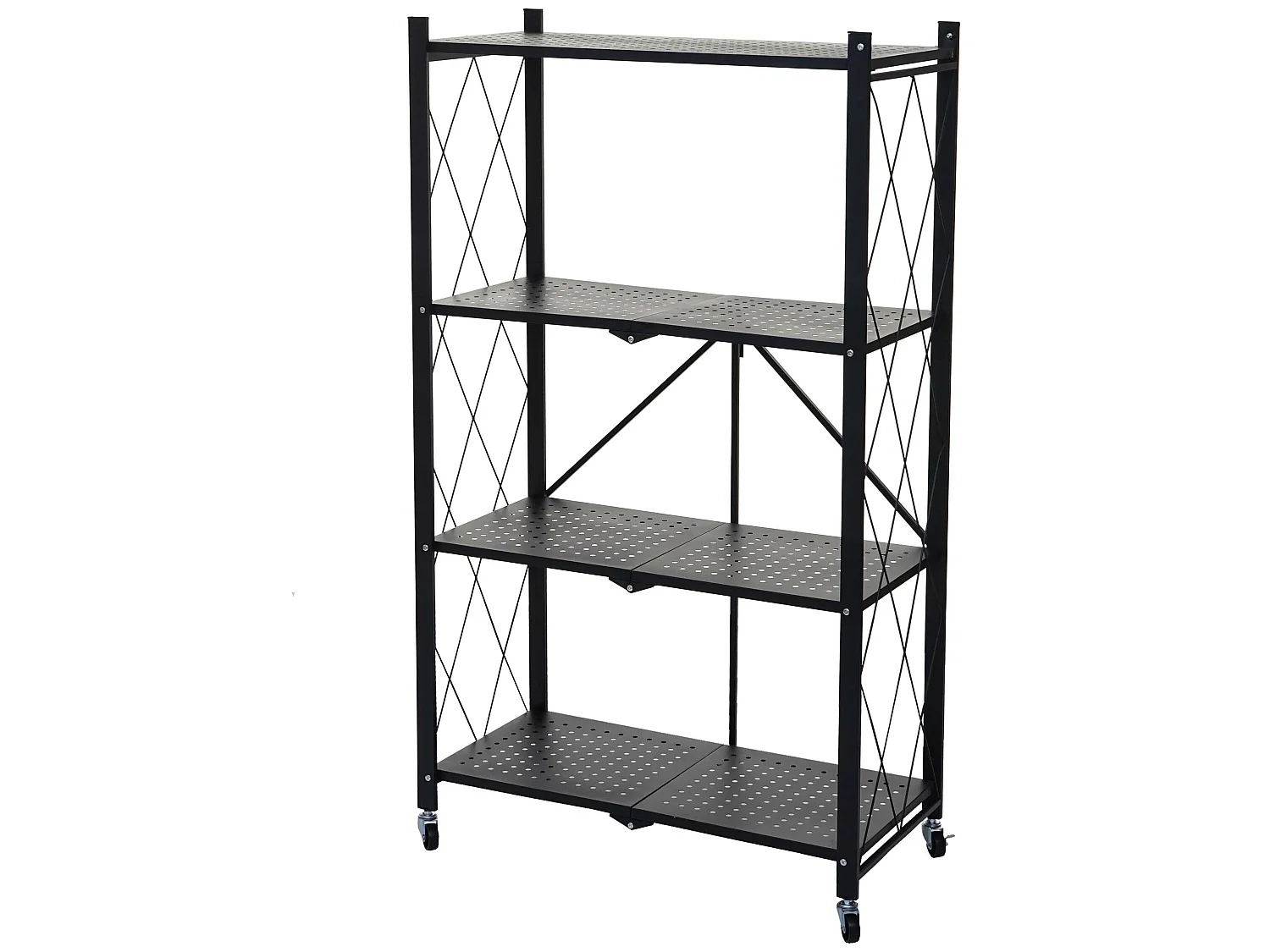 Étagère MCW-J85 pliable,  noir, 4 niveaux