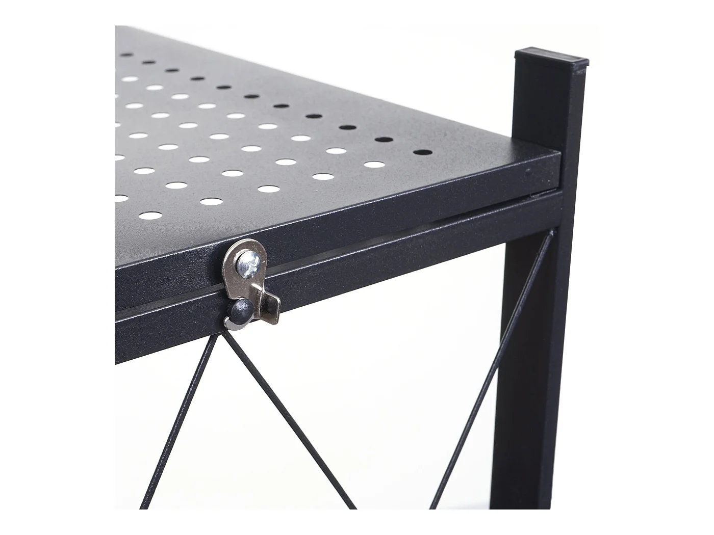 Scaffale libreria MCW-J85 pieghevole con ruote acciaio verniciato 4 ripiani nero