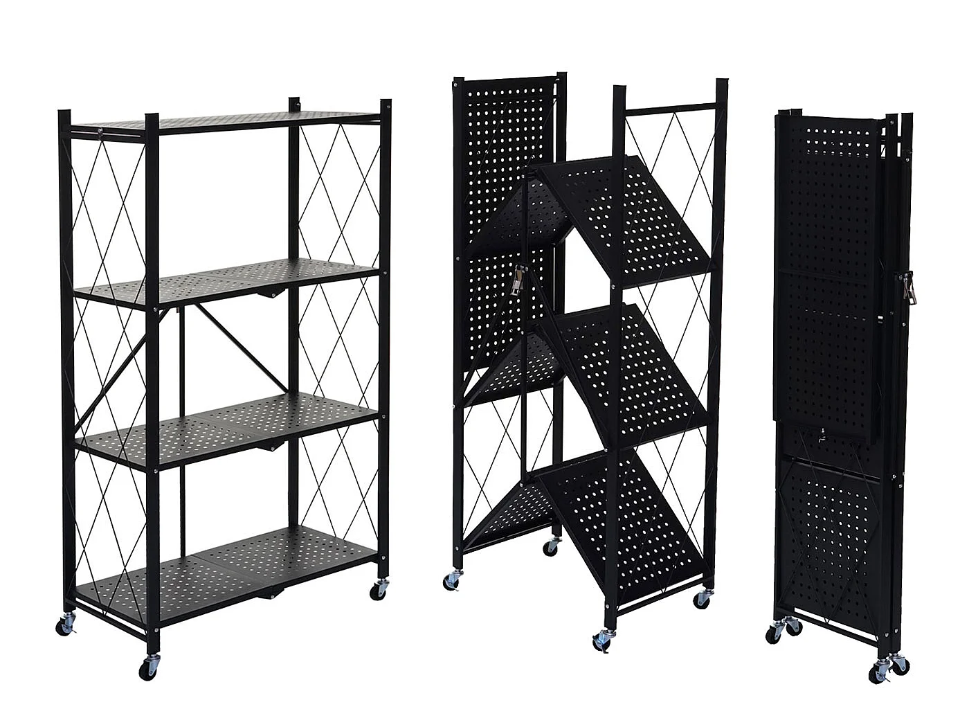 Rek MCW-J85 inklapbaar,  zwart, 4 niveaus