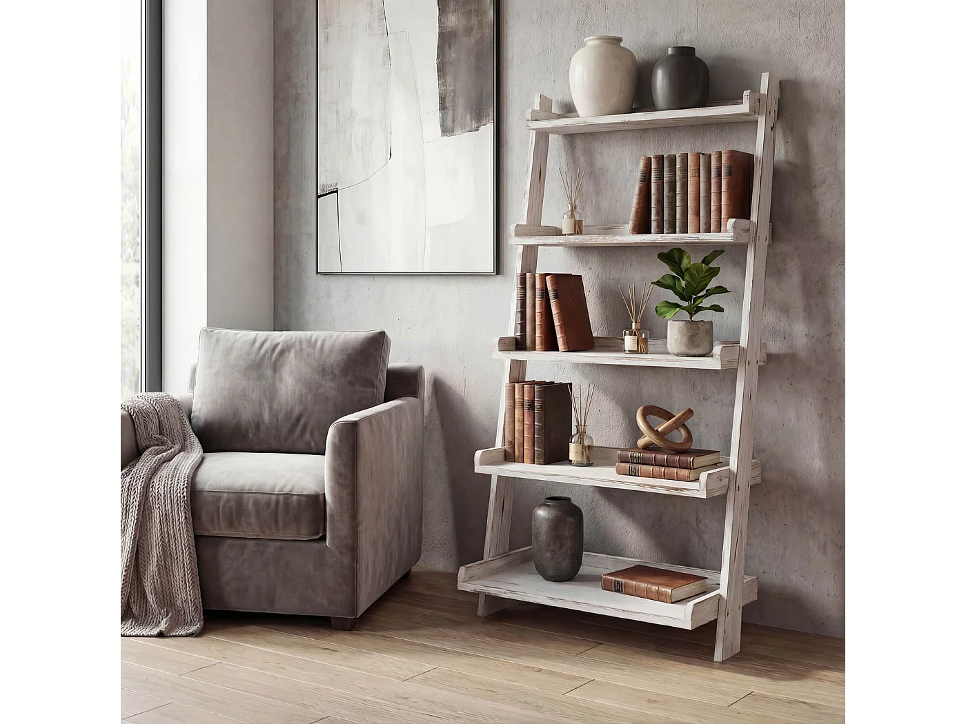 Regał stojący Regał na rośliny,  biały