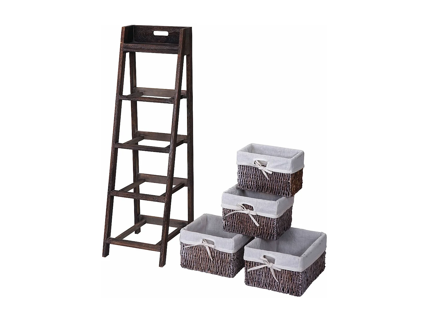 Ladderrek Franca Shabby-look 4 manden,  bruin