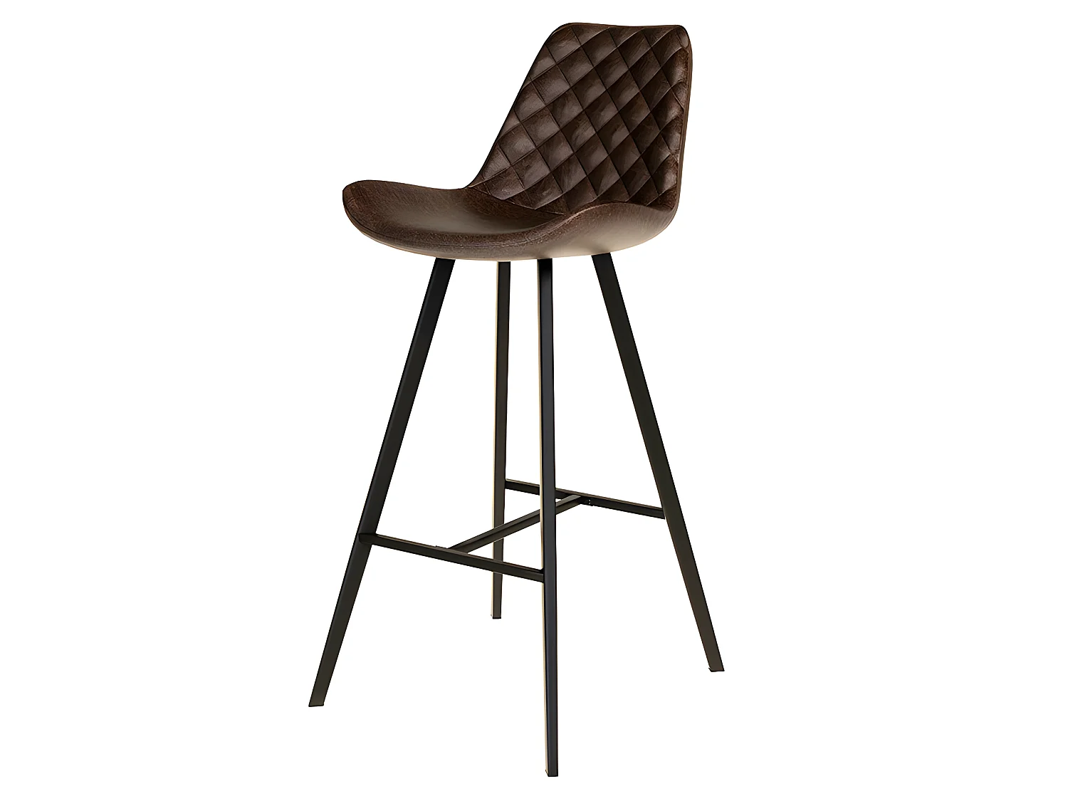 Tabouret de bar Palmas PU brun foncé