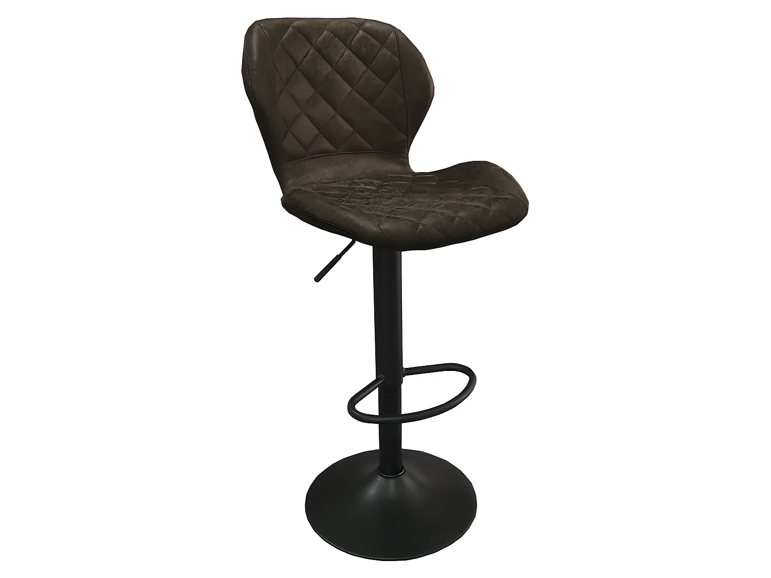 Tabouret de bar pivotant Malaga PU brun foncé