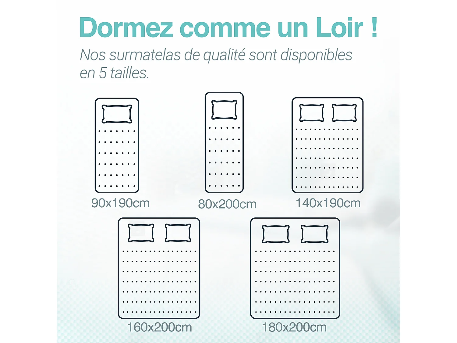 CASABEL Surmatelas 120x200 cm - Mémoire De Forme 13 Zones de Soutien - Sur-matelas Confort