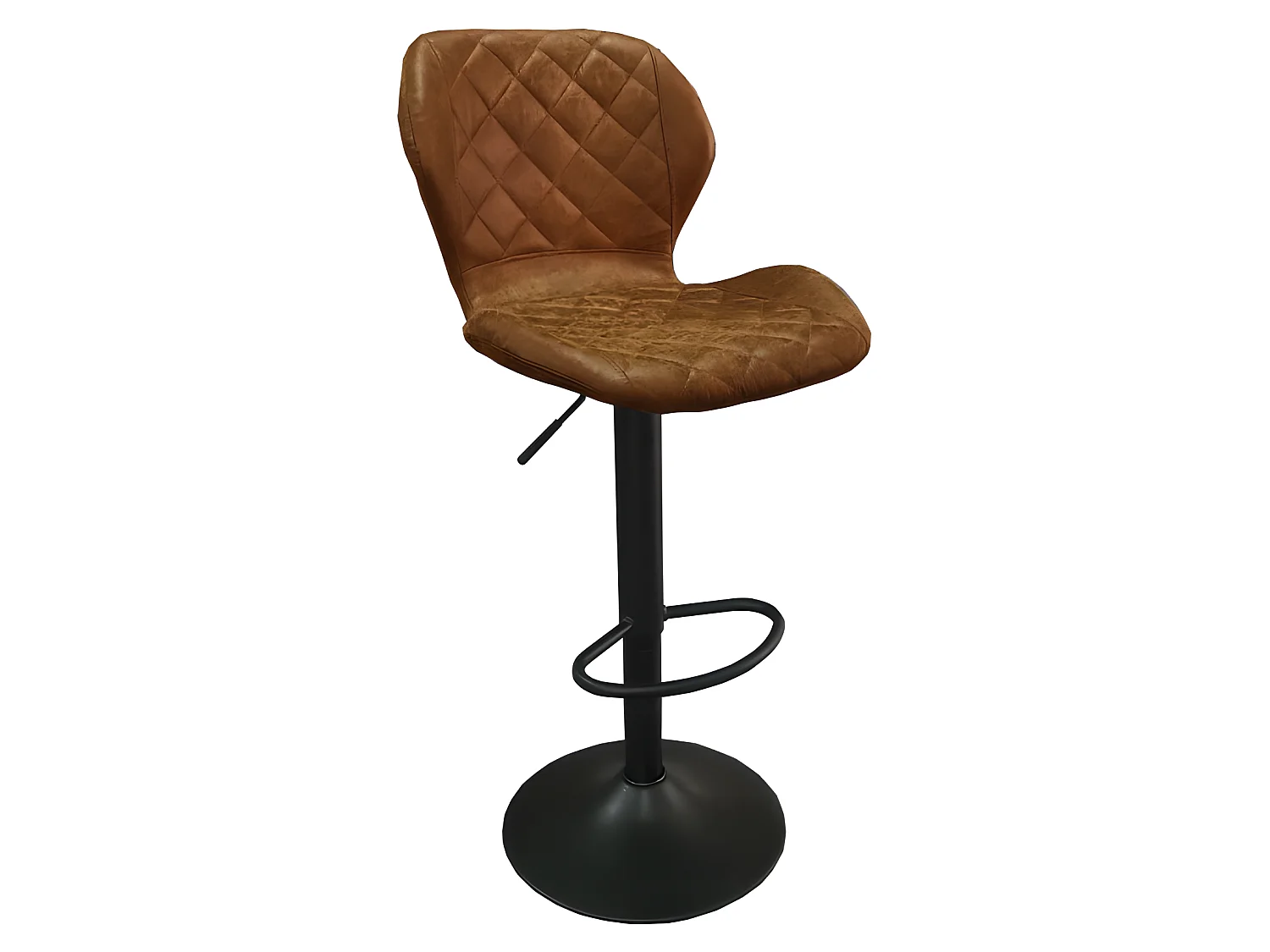 Tabouret de bar pivotant Malaga PU cognac