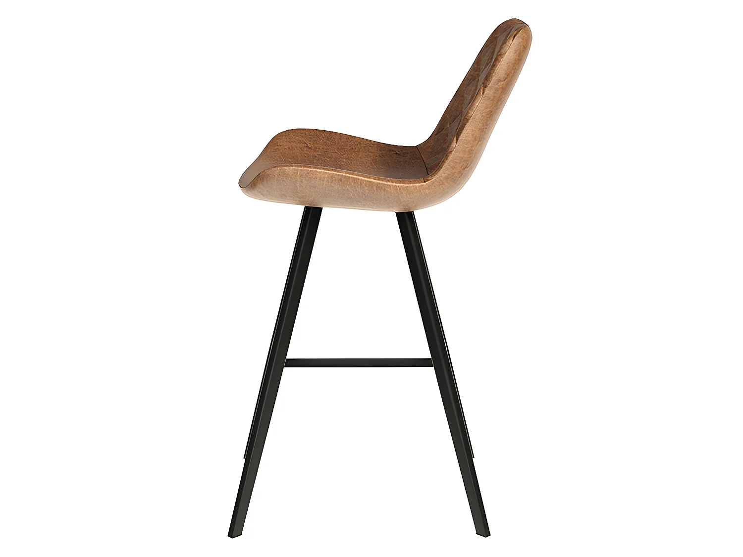 Tabouret de bar bas Alicante PU cognac