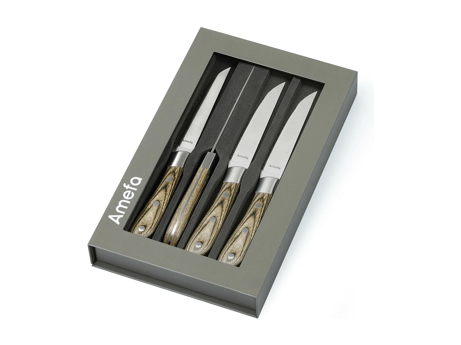 Achille - Coffret 4 couteaux steak bois de pakka