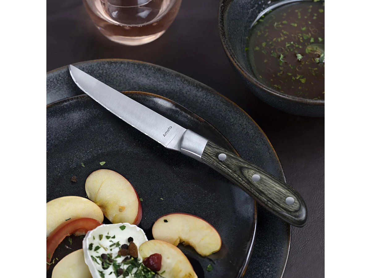 Achille - Coffret 4 couteaux steak bois de pakka